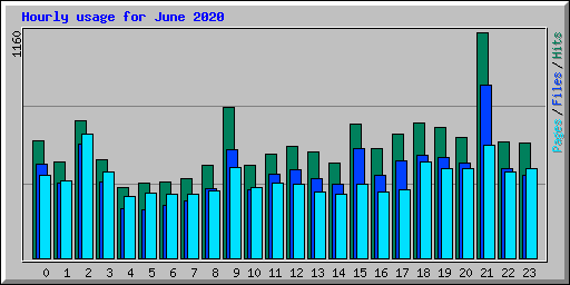 Hourly usage for June 2020